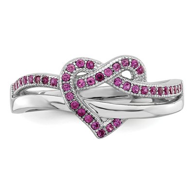 Sterling Silver CZ Pave Heart Ring – view 6