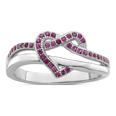Sterling Silver CZ Pave Heart Ring