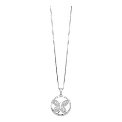 Sterling Silver CZ Butterfly Necklace – view 3