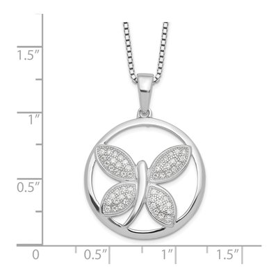Sterling Silver CZ Butterfly Necklace – view 4