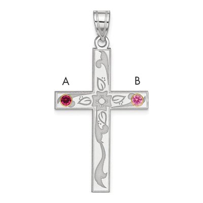Sterling Silver Personalized Family Cross Pendant – view 3
