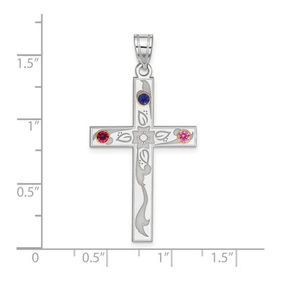 Sterling Silver Personalized Family Cross Pendant – view 2