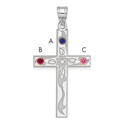 Sterling Silver Personalized Family Cross Pendant – view 3