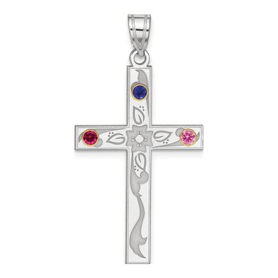 Sterling Silver Personalized Family Cross Pendant