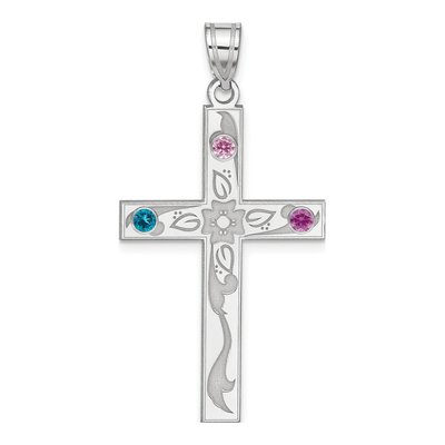 Sterling Silver Personalized Family Cross Pendant – view 2
