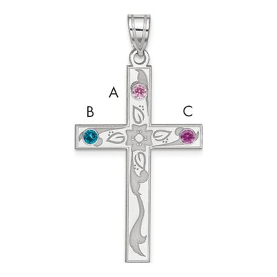 Sterling Silver Personalized Family Cross Pendant