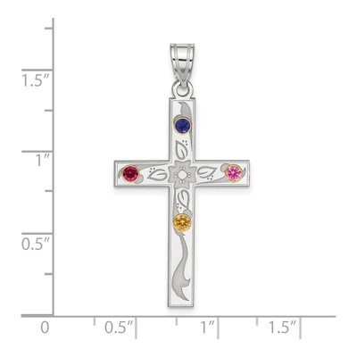 Sterling Silver Personalized Family Cross Pendant – view 2