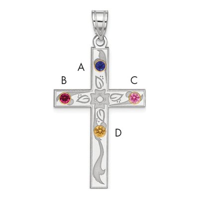 Sterling Silver Personalized Family Cross Pendant – view 3