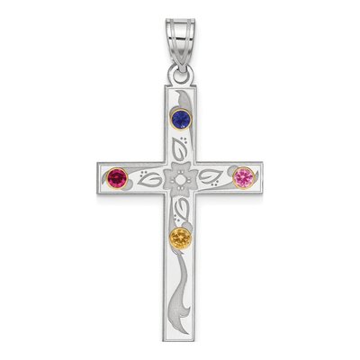 Sterling Silver Personalized Family Cross Pendant