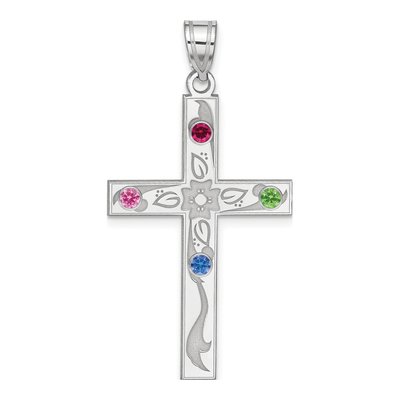 Personalized Sterling Silver Family Cross Pendant – view 2