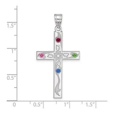 Personalized Sterling Silver Family Cross Pendant – view 3