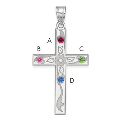 Personalized Sterling Silver Family Cross Pendant