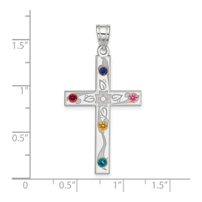 Sterling Silver Family Cross Pendant – view 2