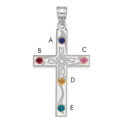 Sterling Silver Family Cross Pendant – view 3