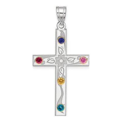 Sterling Silver Family Cross Pendant