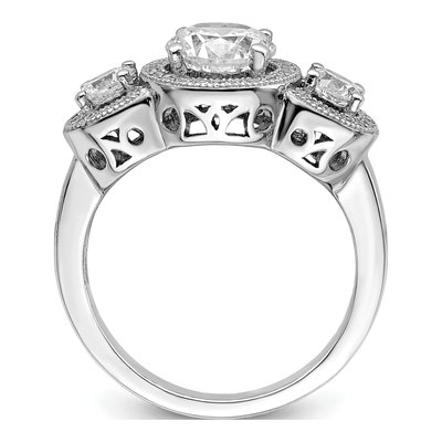Sterling Silver CZ Micro Pave Engagement Ring – view 3