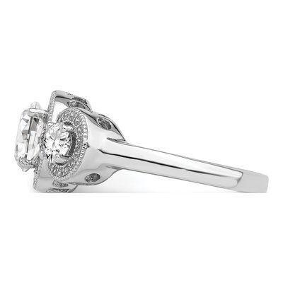 Sterling Silver CZ Micro Pave Engagement Ring – view 4