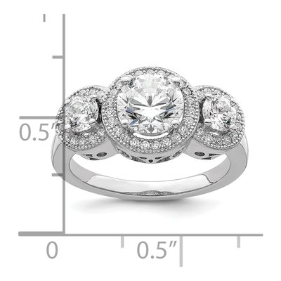 Sterling Silver CZ Micro Pave Engagement Ring – view 5