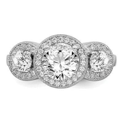Sterling Silver CZ Micro Pave Engagement Ring – view 6