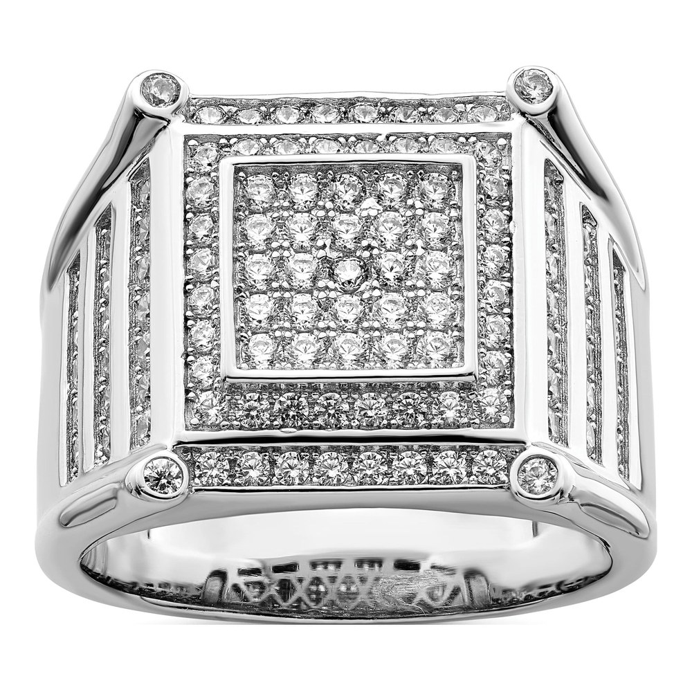 Men's Sterling Silver CZ Pave Ring