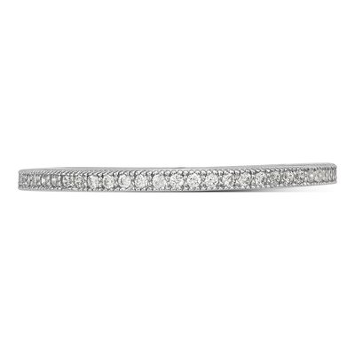 Sterling Silver CZ Pave Eternity Band – view 4