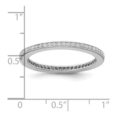 Sterling Silver CZ Pave Eternity Band – view 5