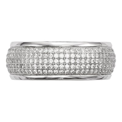 Sterling Silver CZ Pave Wedding Band – view 3