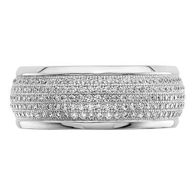 Sterling Silver CZ Pave Wedding Band – view 4