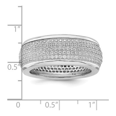 Sterling Silver CZ Pave Wedding Band – view 5