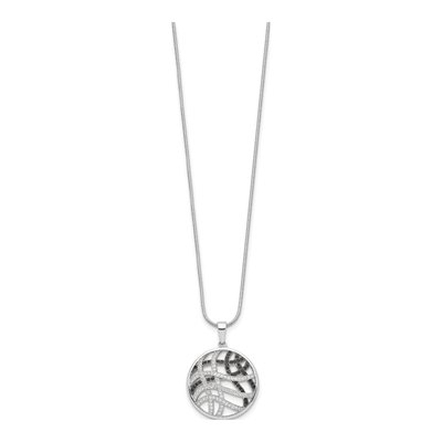 Sterling Silver CZ Pave Pendant Necklace – view 3