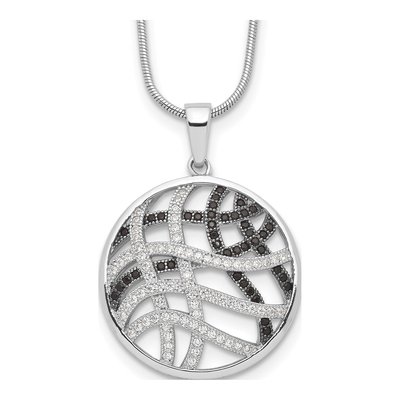 Sterling Silver CZ Pave Pendant Necklace