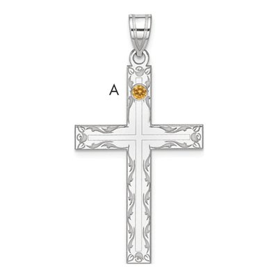 Sterling Silver Personalized Family Cross Pendant