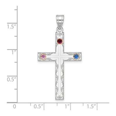 Sterling Silver Family Cross Pendant – view 2