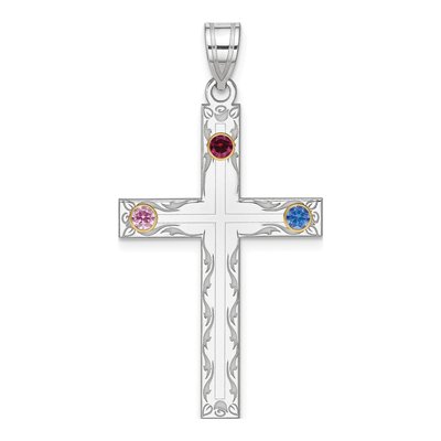 Sterling Silver Family Cross Pendant