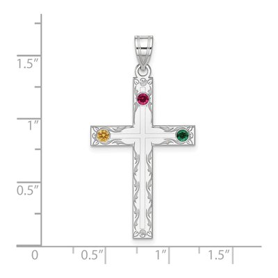 Sterling Silver Personalized Family Cross Pendant – view 3