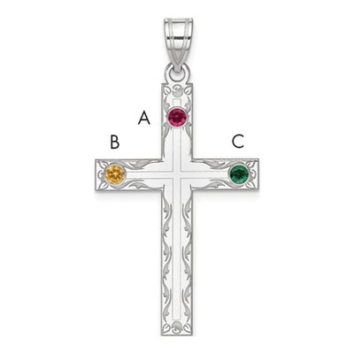 Sterling Silver Personalized Family Cross Pendant