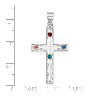 Sterling Silver Personalized Family Cross Pendant – view 2