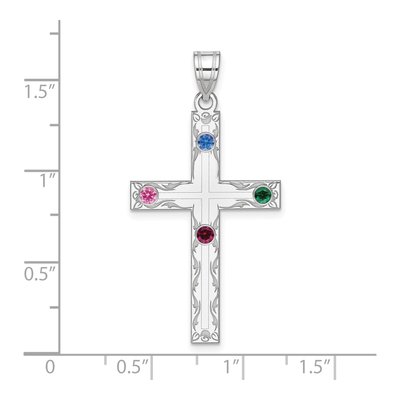 Personalized Sterling Silver Family Cross Pendant – view 2