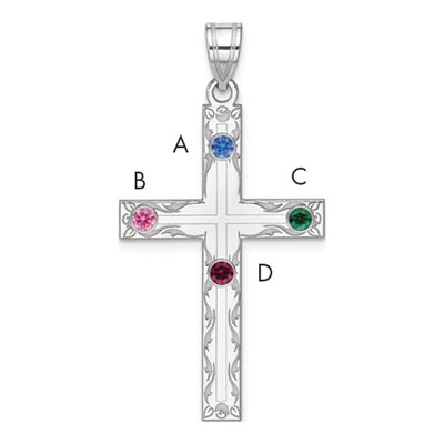 Personalized Sterling Silver Family Cross Pendant – view 3