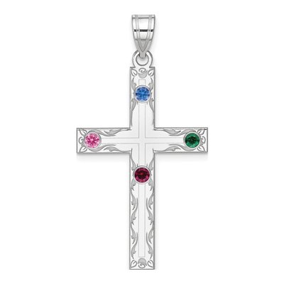 Personalized Sterling Silver Family Cross Pendant
