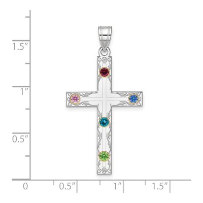 Sterling Silver Personalized Family Cross Pendant – view 2