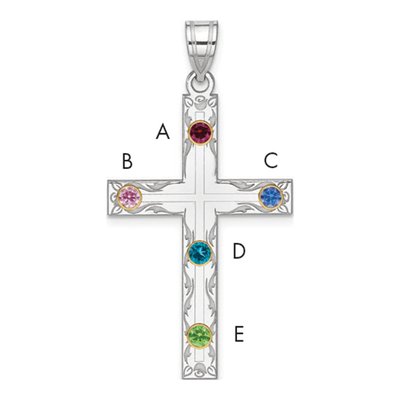 Sterling Silver Personalized Family Cross Pendant – view 3