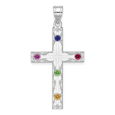 Sterling Silver Personalized Family Cross Pendant – view 2
