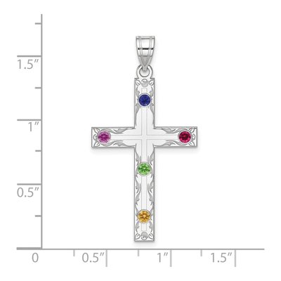 Sterling Silver Personalized Family Cross Pendant – view 3