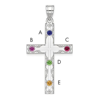 Sterling Silver Personalized Family Cross Pendant