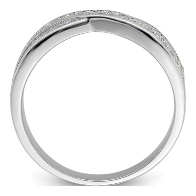 Sterling Silver CZ Criss Cross Pave Ring – view 3