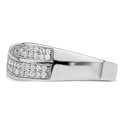 Sterling Silver CZ Criss Cross Pave Ring – view 4