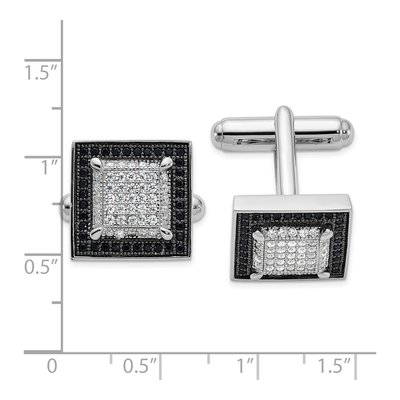 Men's Sterling Silver Pav CZ Cuff Links – view 3