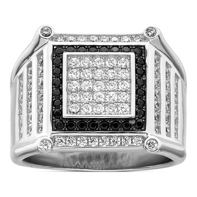 Men's Sterling Silver CZ Pave Ring