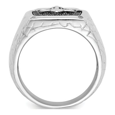 Men's Sterling Silver CZ Pave Fleur de Lis Ring – view 3